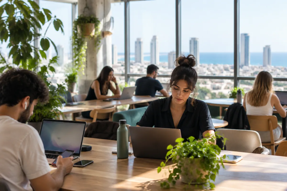 Espace de coworking lumineux à Tel-Aviv