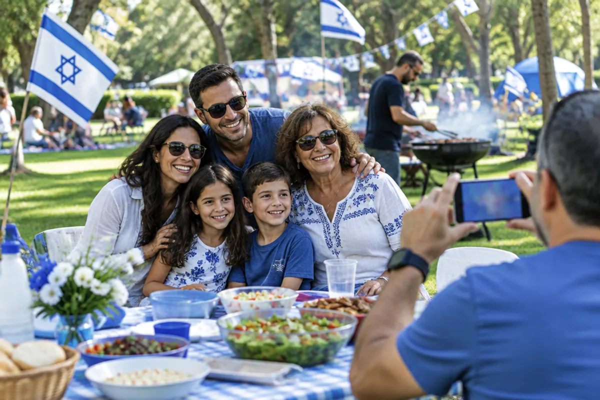 Pique-nique barbecue en famille dans un parc le jour de l'Indépendance